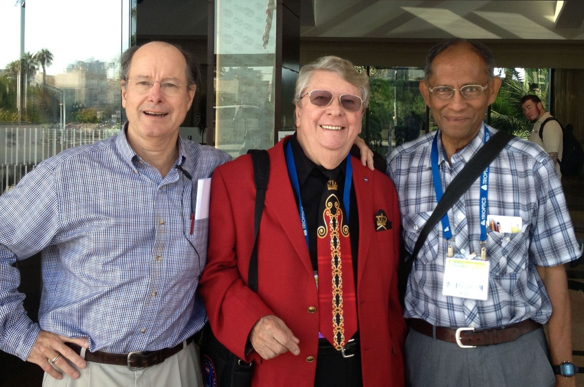 Brig Klyce, Richard Hoover, Chandra Wickramasinghe at the SPIE Convention, 28 Aug 2013. Date was in my cellphone!