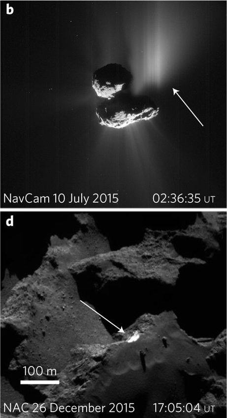 Landslide on comet 67P