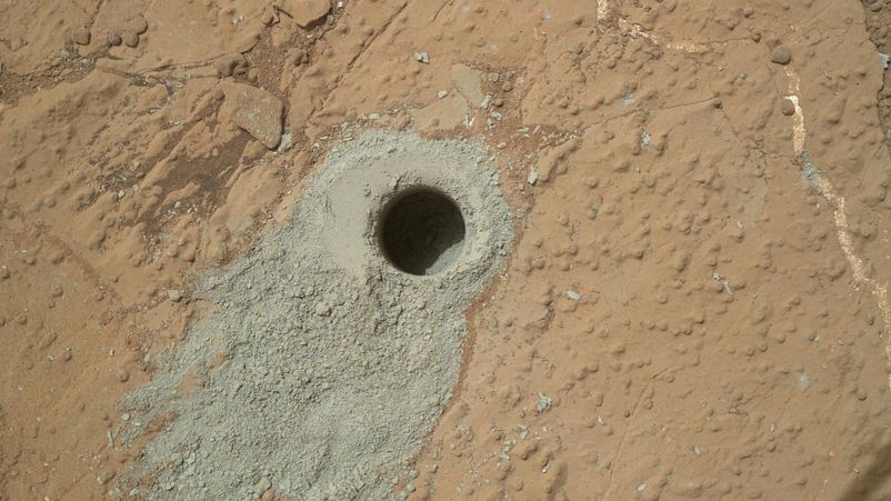 drill-hole on Mars