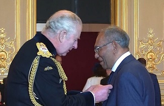 February 10, Windsor Castle: King Charles III invests Chandra Wickramasinghe into the Order of the British Empire for his contributions to Science, Astronomy and Astrobiology.